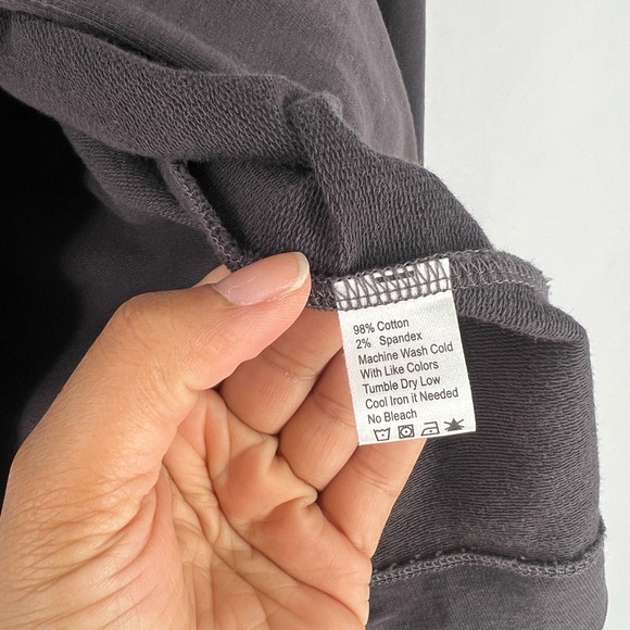 Lilla P Sweatshirt Womens Large Brown Cotton Cozy Knit Funnel Neck Button Front - Picture 7 of 13